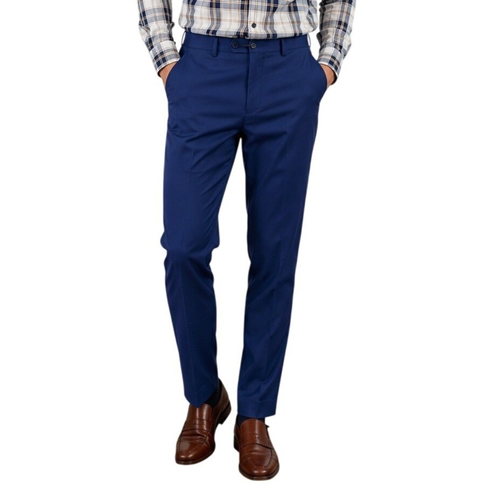 *NWT* COOFANDY Dress Pants Mens 34 Adjustable Waist Blue Flat Front Slim Fit
